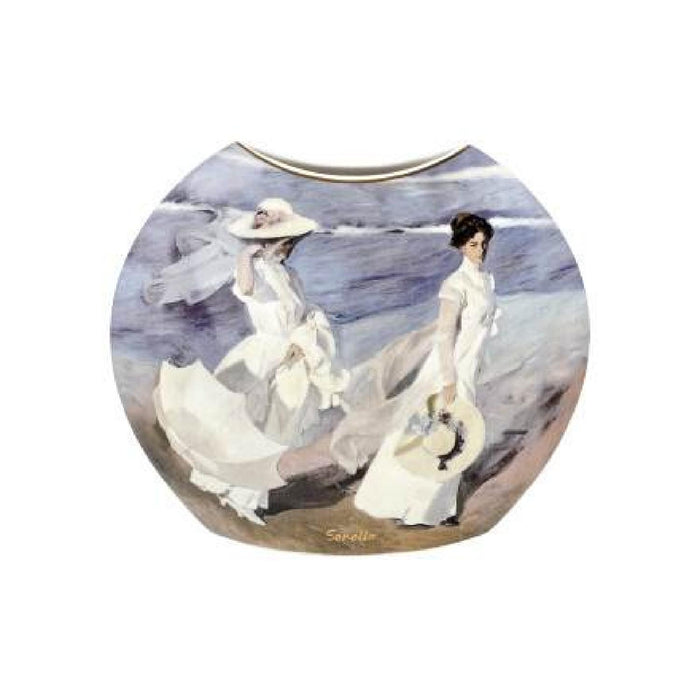 Goebel Joaquin Sorolla  - "Boote / Spaziergang am Strand" - Vase