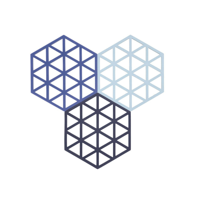 Zone Denmark Untersetzer Triangles 3 Stck. Midnight/Indigo/Blue