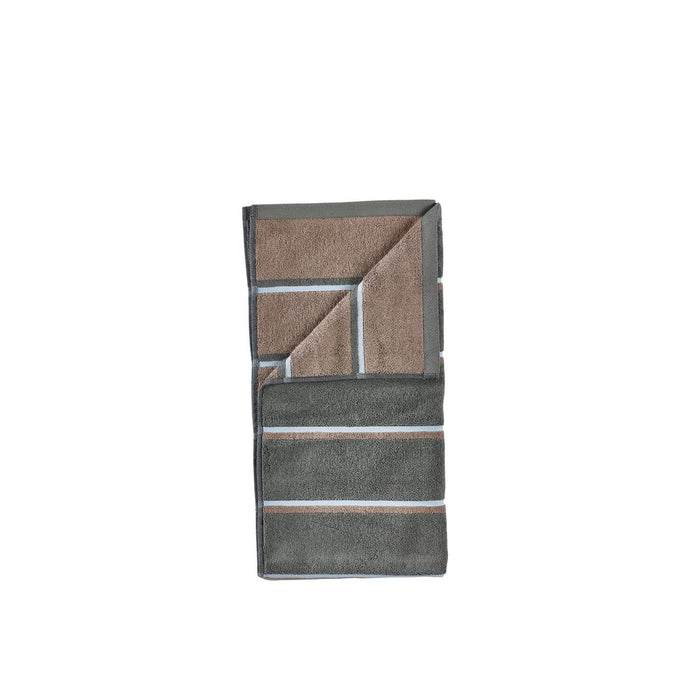 Zone Denmark Badehandtuch Sauna 70x140 Olive Green/Taupe/Blue Fog