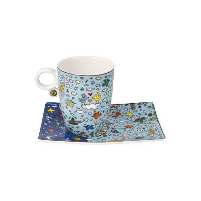 Goebel James Rizzi Give Peace a Chance Künstlertasse mit Untertasse