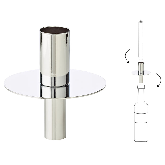 EDZARD Flaschenaufsatz Silber Weinkerze H 8 cm