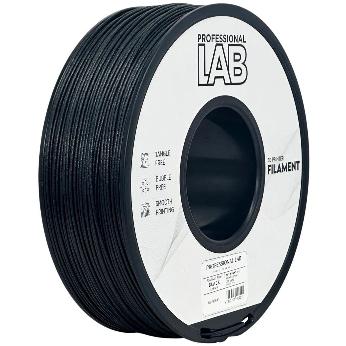 ASA-GF Schwarz Filament Spule, Prof. Lab, 1,75 mm