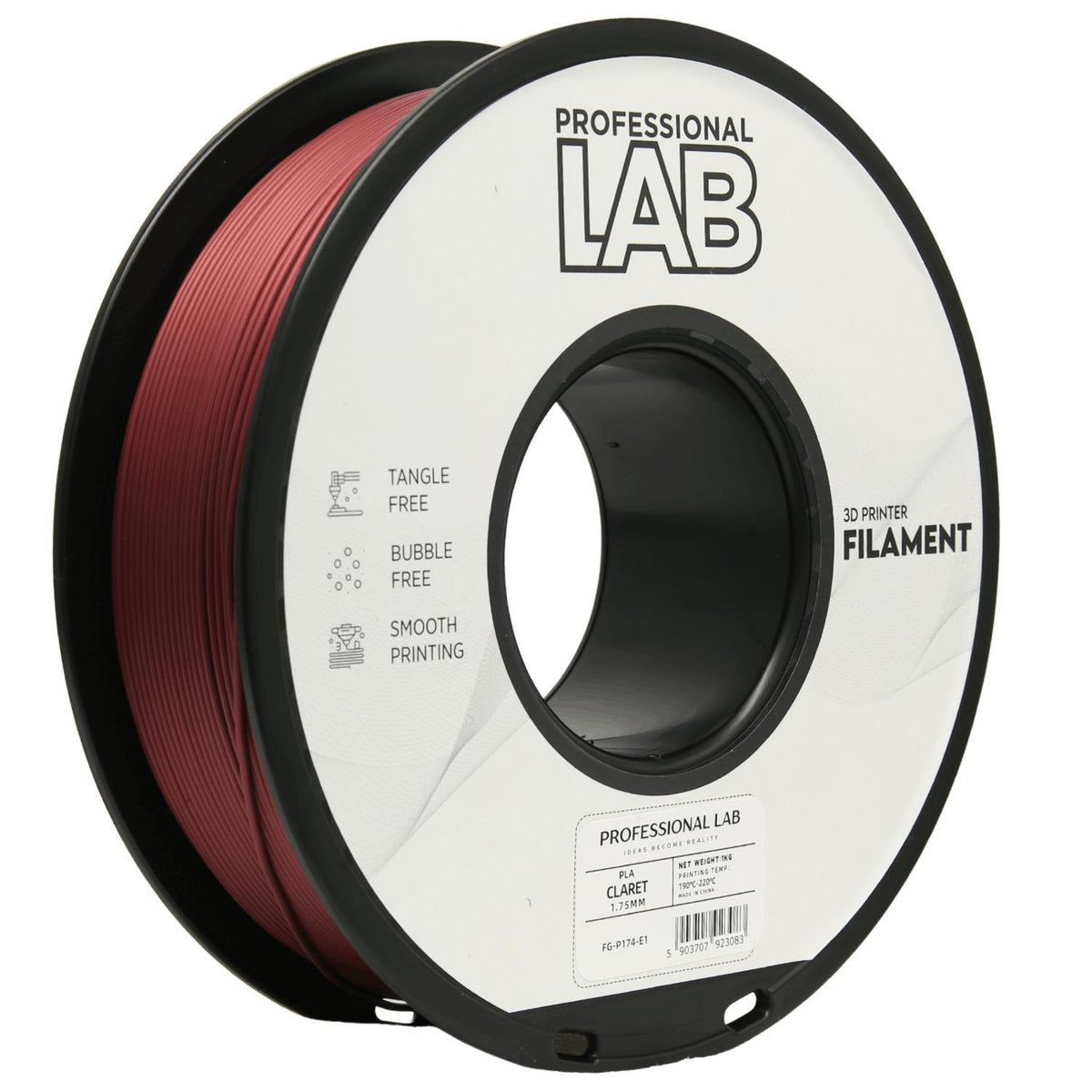 PLA Bordeaux Filament Spule, Prof. Lab, 1,75 mm