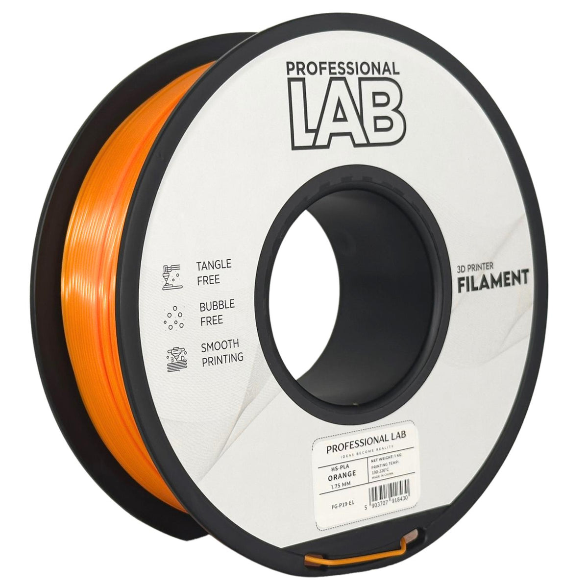HS-PLA-Filament orange Spule, Prof. Lab, 1,75 mm