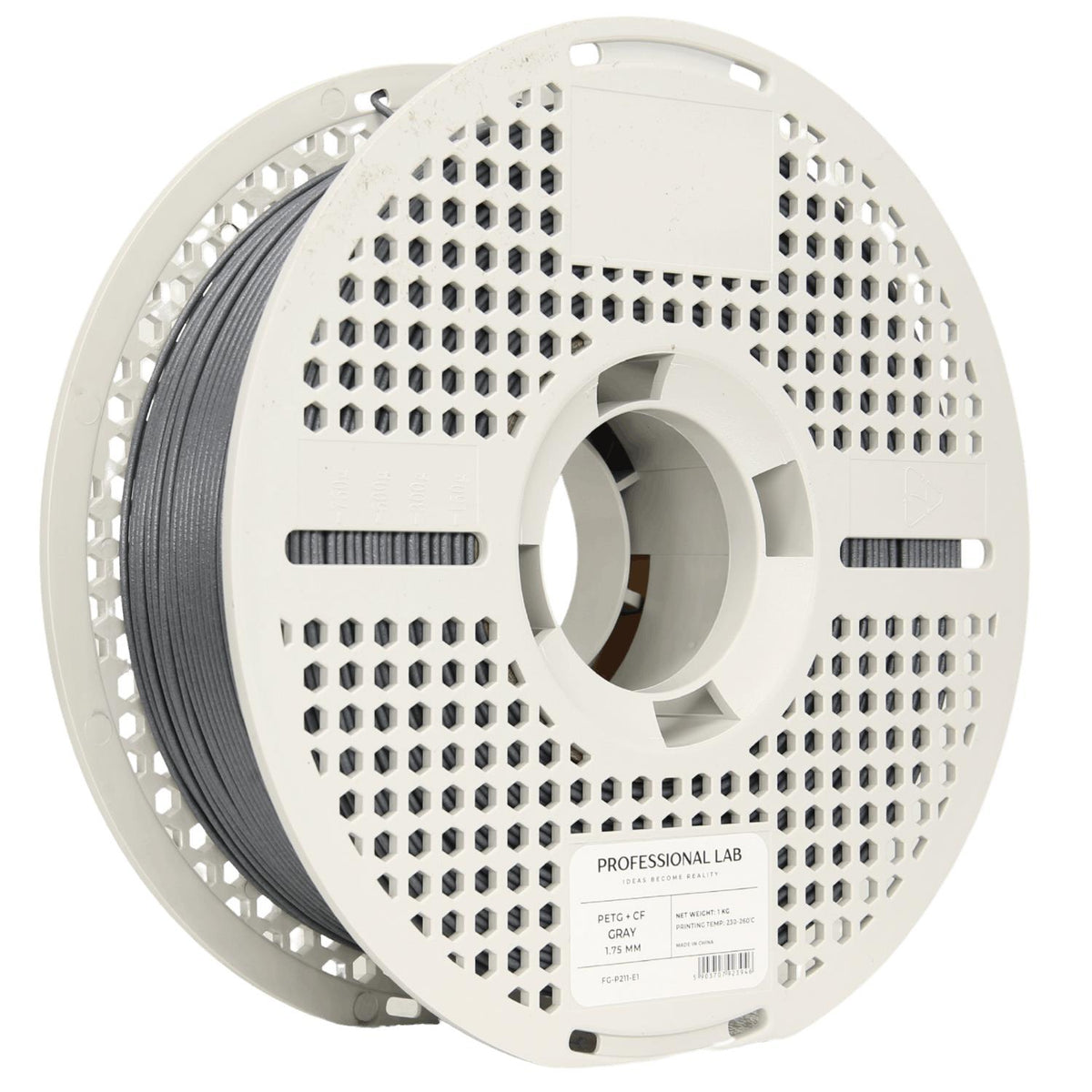Spule PETG-CF Filament in grau, Prof. Lab, 1,75 mm
