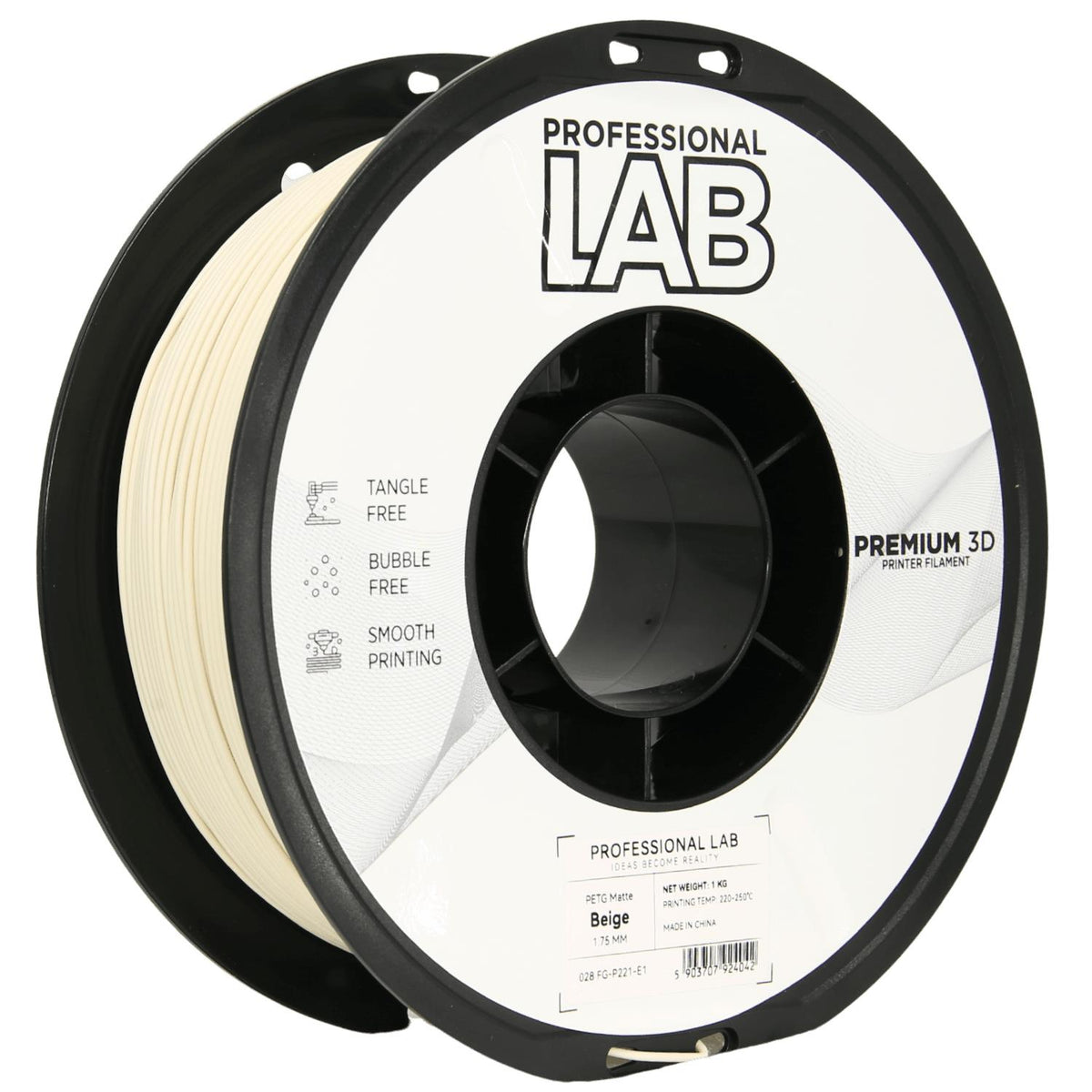 PETG matt beige Filament Spule, Prof. Lab, 1,75 mm