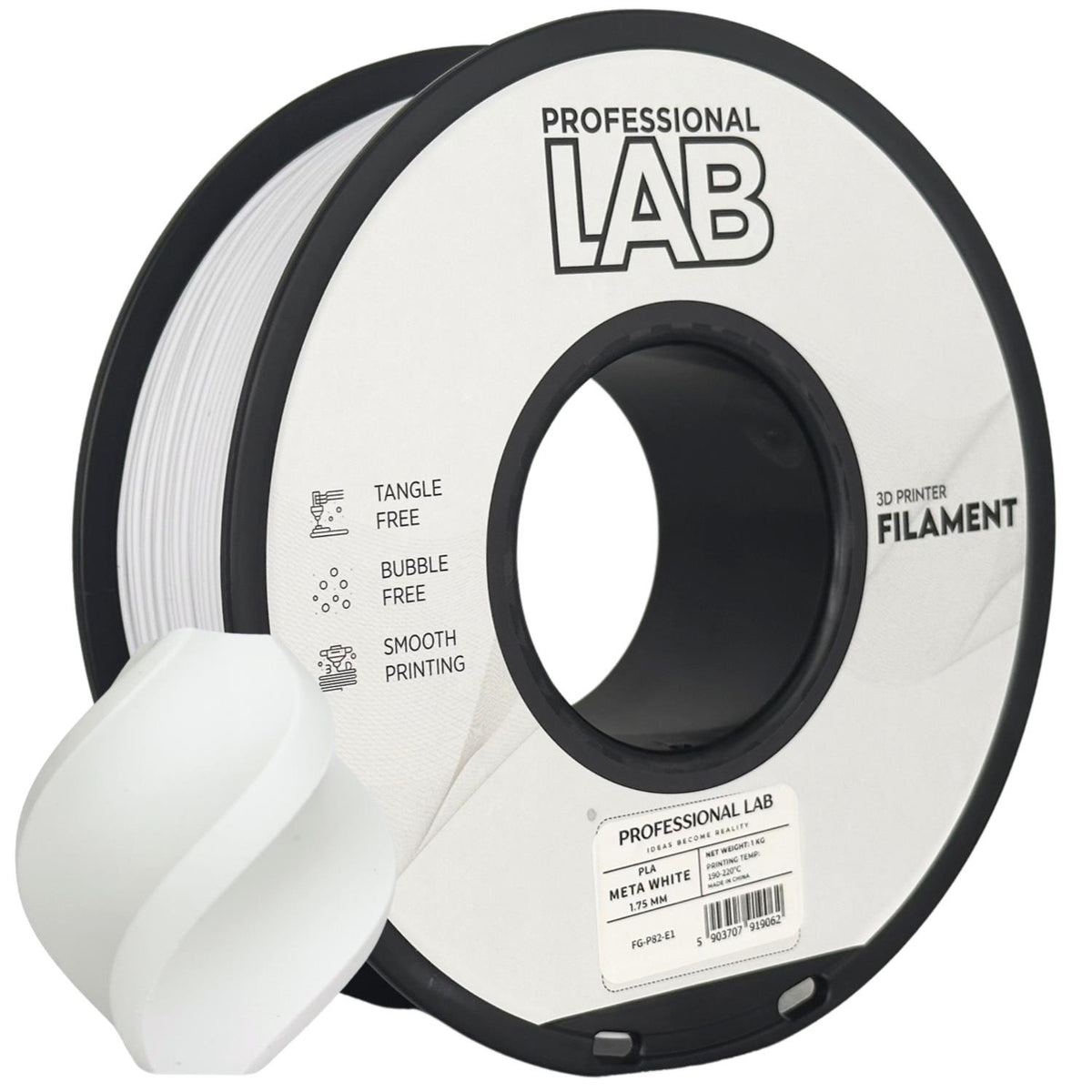 PLA META weiß Filament Spule, Prof. Lab, 1,75 mm