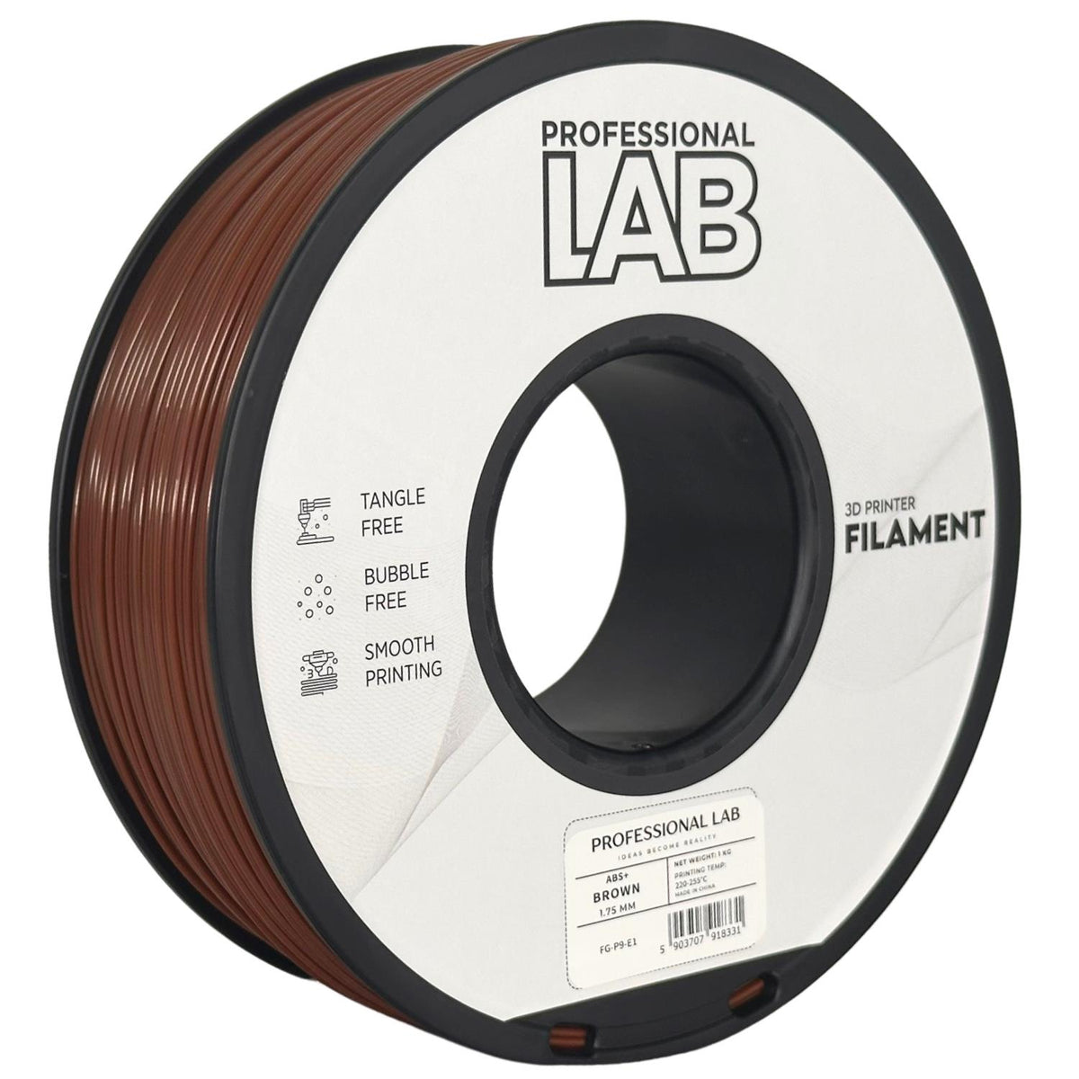 ABS+ braun Filament Spule, Prof. Lab, 1,75 mm