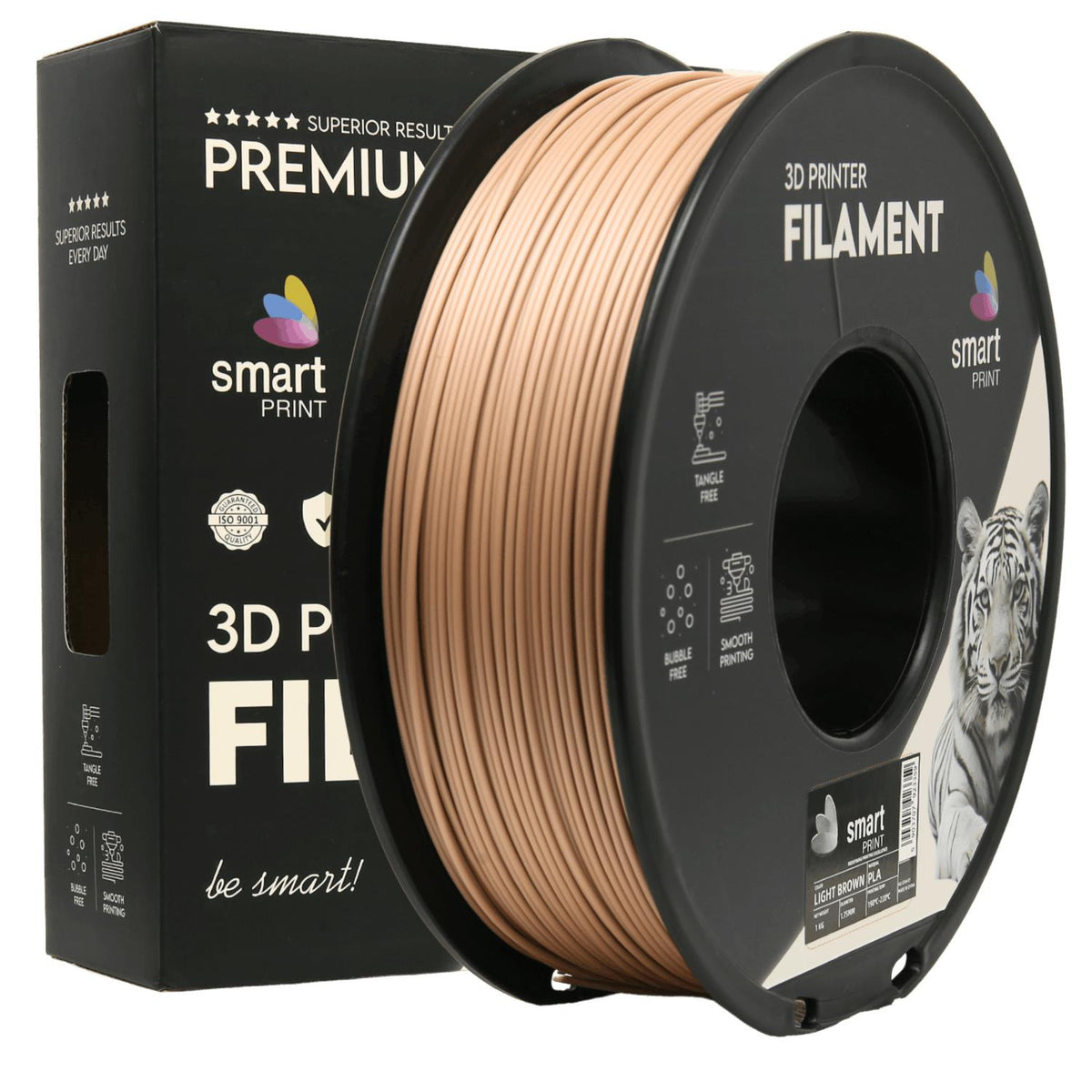 Spool of PLA light brown filament, Smart Print, 1.75 mm