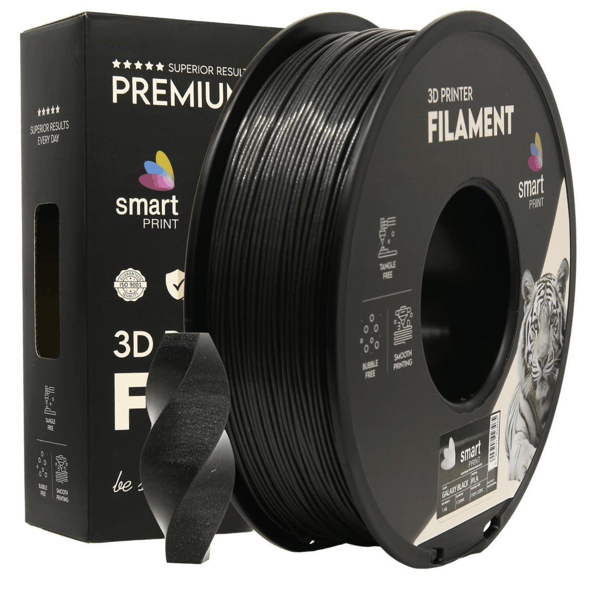 PLA Galaxy Filament schwarz Spule, Smart Print, 1,75 mm