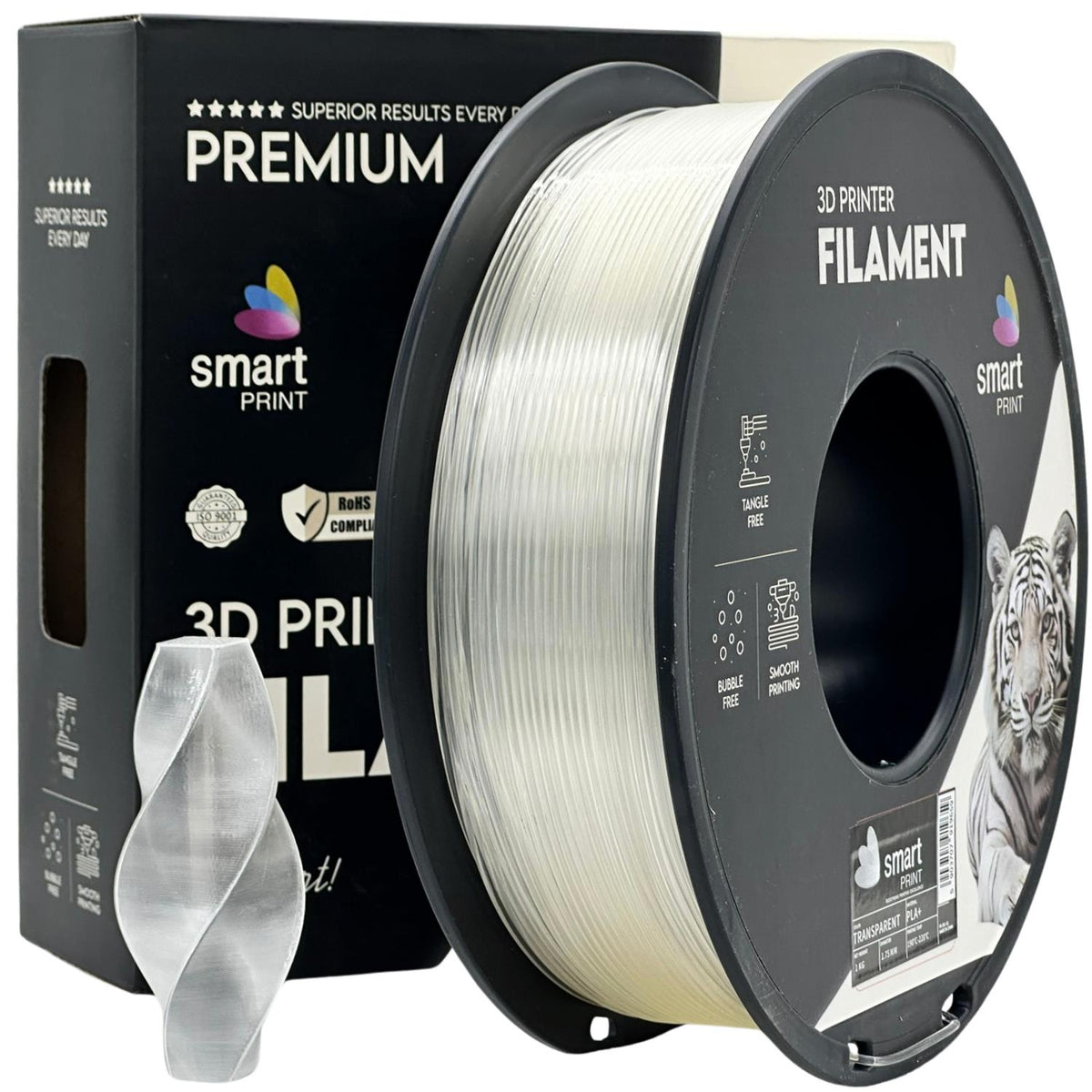 PLA+ transparent Filament Spule, Smart Print, 1,75 mm