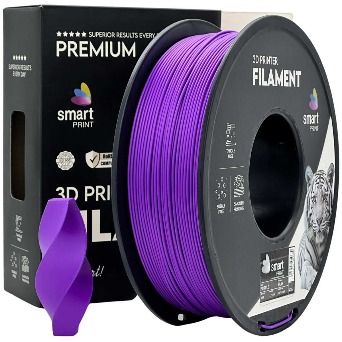 Spool of PLA+ purple filament, Smart Print, 1.75 mm